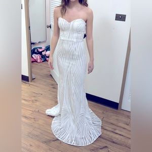 White sequin prom/wedding gown (with tags!)